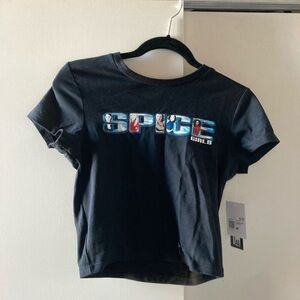 NWT Black Spice Girls Cropped Baby T-Shirt Size Medium